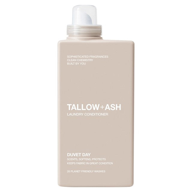 Tallow + Ash Duvet Day laundry conditioner, imported from the UK