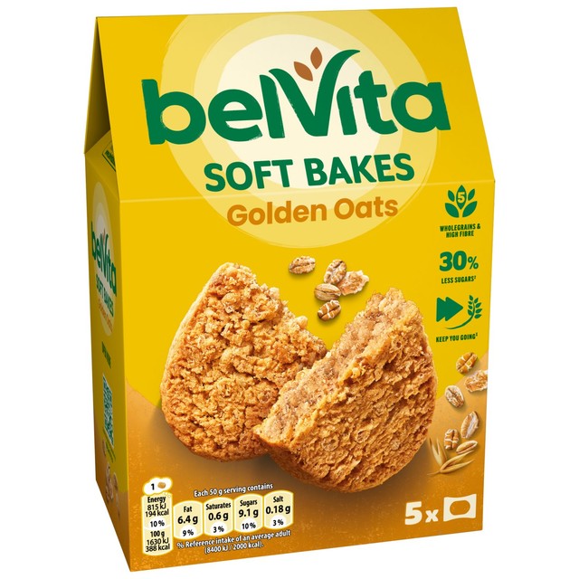 Belvita golden oats bakes breakfast biscuits 5 per pack - British product