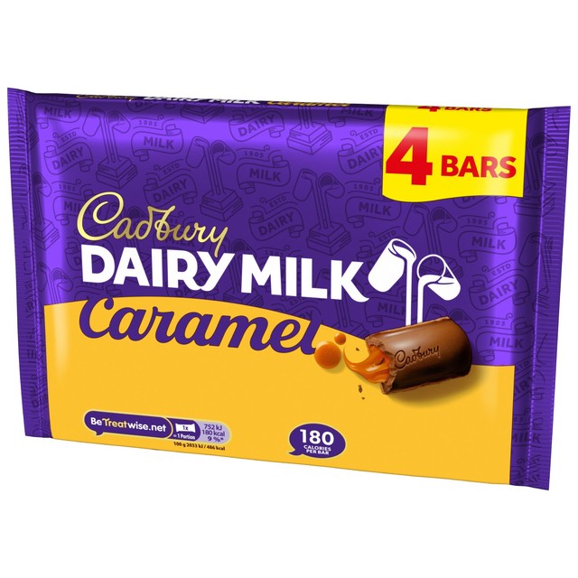 Cadbury caramel chocolate bar 4 x 37g - British product