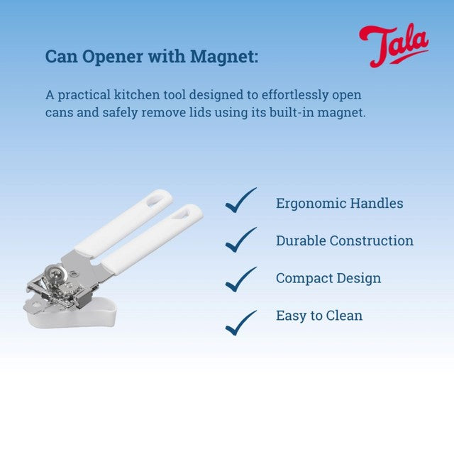 Tala can opener magnet lid lifter white silver 176g (British brand)