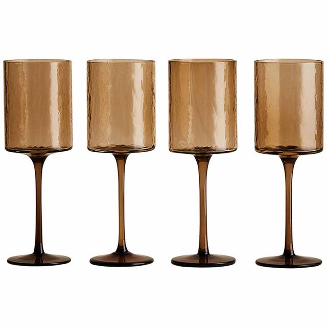 M&S brown hammered wine glasses set of 4, imported from the UK
