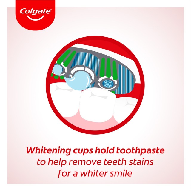 Colgate 360 Max White medium manual toothbrush 3 pack - British product