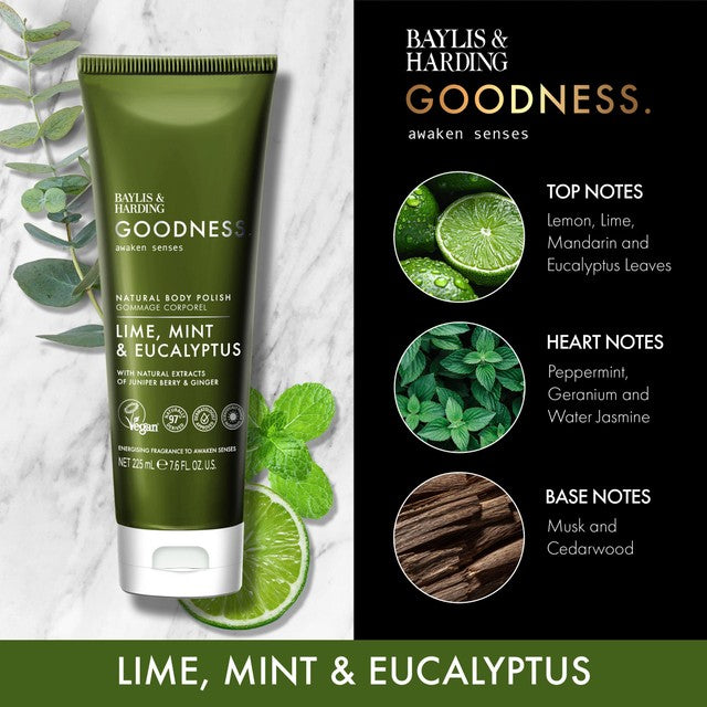Baylis & Harding body polish Lime Mint Eucalyptus, imported from the UK
