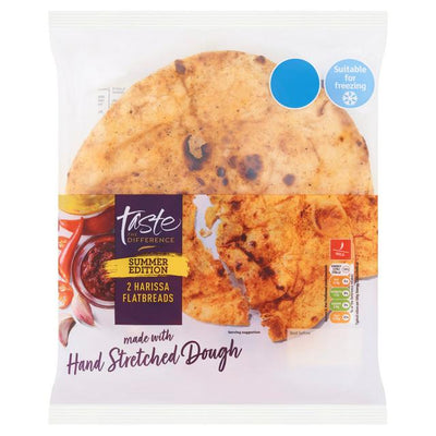 Sainsburys Harissa-Fladenbrote Sommer-Edition Geschmack zeig den Unterschied x2