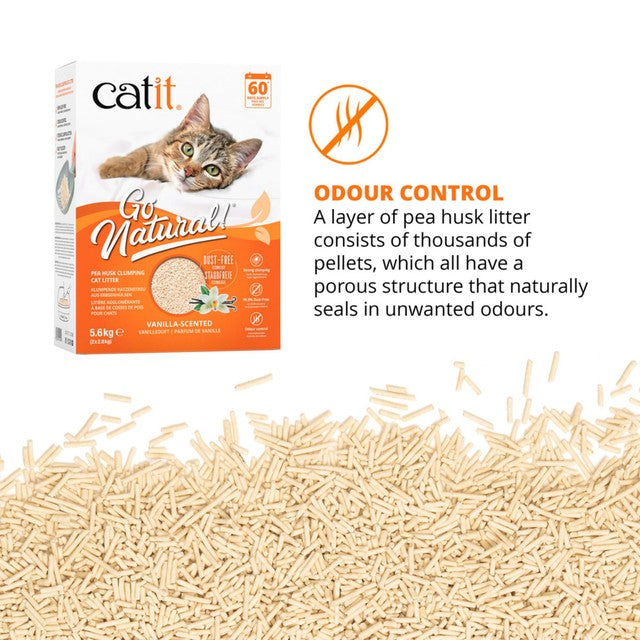Catit Go Natural Pea Husk Litter Vanilla 5.6kg - British product