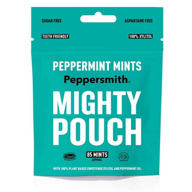 Peppersmith 100% xylitol peppermint mints 50g, imported from the UK