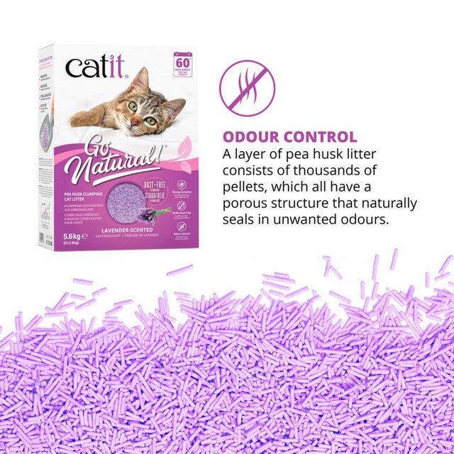 Catit pea husk litter lavender 5.6kg - British product