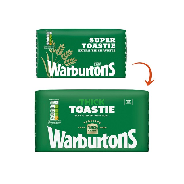 Warburtons Thick White Toastie bread 800g (British brand)