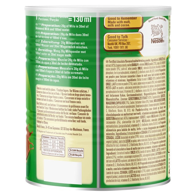 Nestle Milo malted chocolate drink powder 400g, imported from the UK