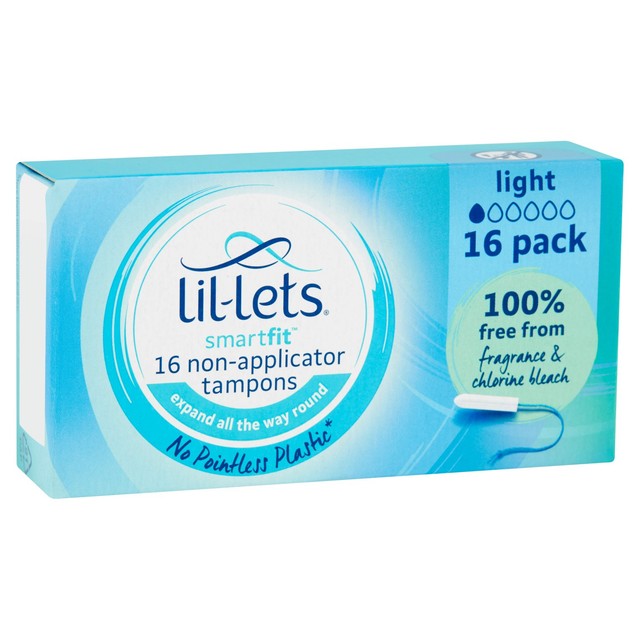 Lil-Lets SmartFit Lite non-applicator tampons 16 pack, UK version