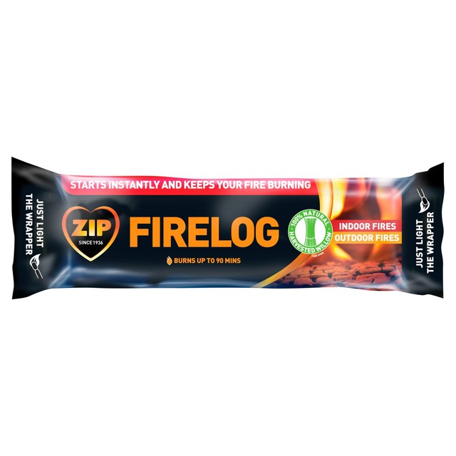 Zip Firelog for indoor and outdoor fire use (British brand)