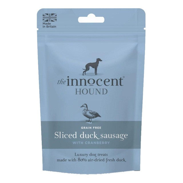 The Innocent Hound Sliced Duck Sausage with Cranberry Dog Treats 70g (British brand)