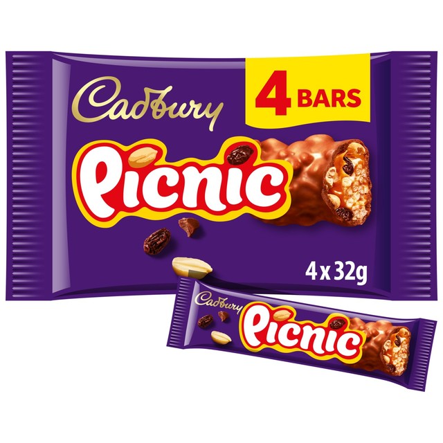 Cadbury Picnic chocolate bar 4 x 38g - British product