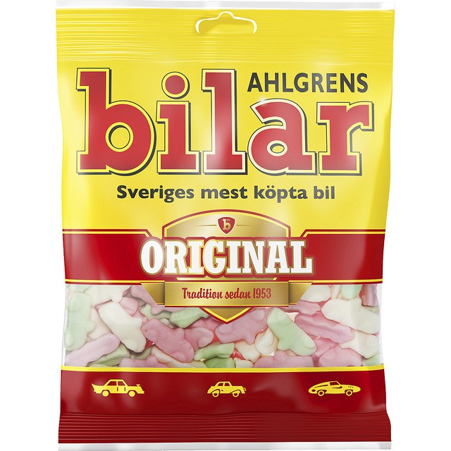 Ahlgrens soft chewy marshmallow cars 125g - British product