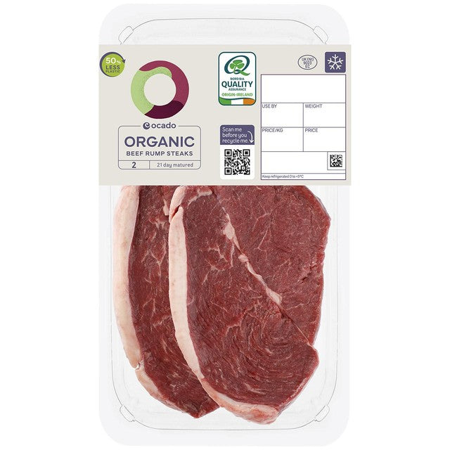 Ocado Bio 2 Rinderhüftsteaks 400g, importiert aus dem Vereinigten Königreich