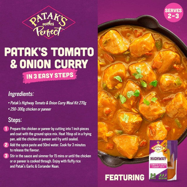 Patak's Highway Curry Kit sleeve packaging (British brand)