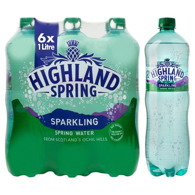 Highland Spring Sparkling Water 6 x 1L Bottle, UK version