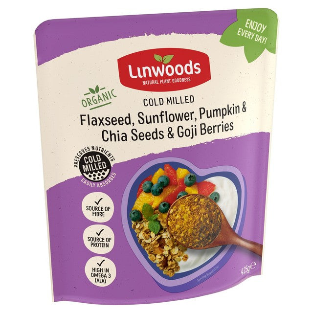 Linwoods milled seed mix with flax sunflower pumpkin chia and goji berries 425g, UK version