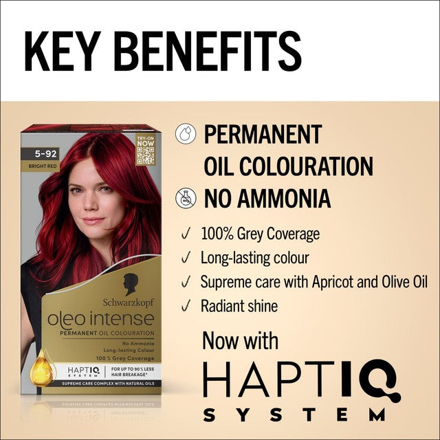 Schwarzkopf permanent hair dye Bright Red 5-92, imported from the UK