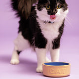 Mason Cash Cane/Blue Lettered cat bowl 13cm, imported from the UK