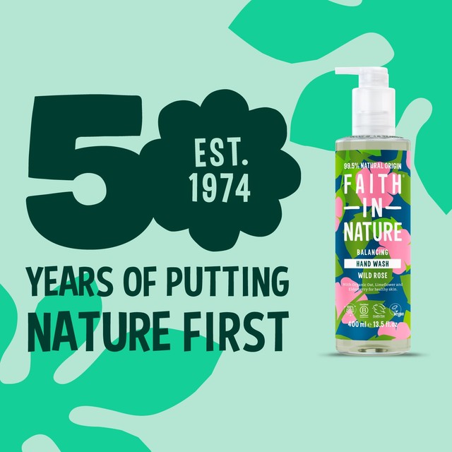 Faith In Nature Wild Rose hand wash 400ml - British product