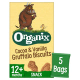 Organix Gruffalo cocoa and vanilla toddler biscuits 5 x 20g multipack, imported from the UK
