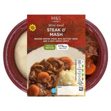 M&S Braised Steak and Mash ready meal 220g, imported from the UK