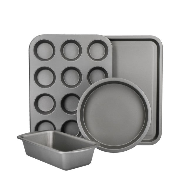 KitchenCraft bakeware set including four essential tins and trays, UK version