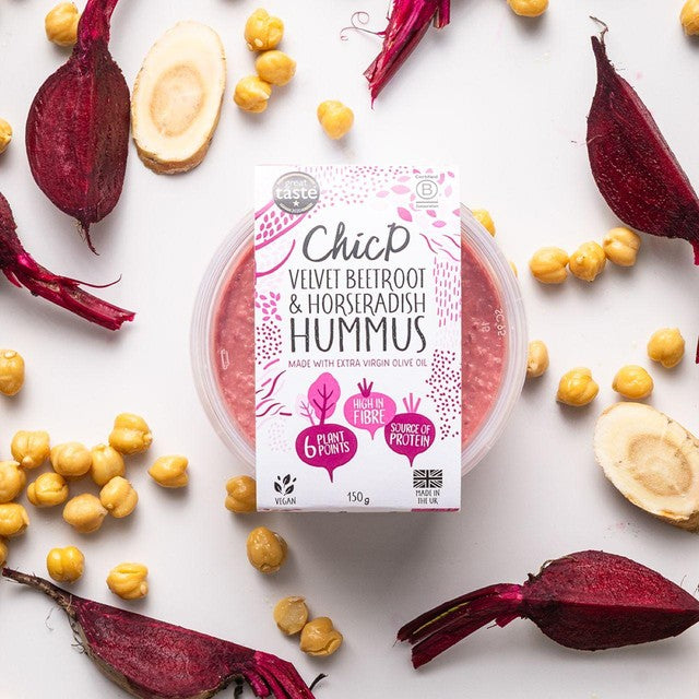 ChicP beetroot and horseradish hummus 150g - British product