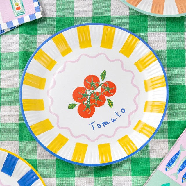 Talking Tables Summer Bon paper plates pack of 12 (British brand)