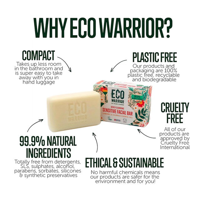Little Soap Company Eco Warrior sensitive facial soap bar 100g - British product