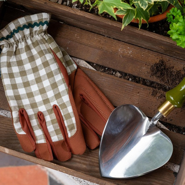 Burgon & Ball gardening gloves Olive Check - British product