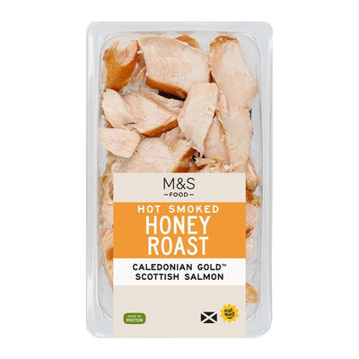 M&S M&S Hot Smoked Honey Roast Caledonian Gold Scottish Salmon Flakes 100g- Buy online at McGrocer