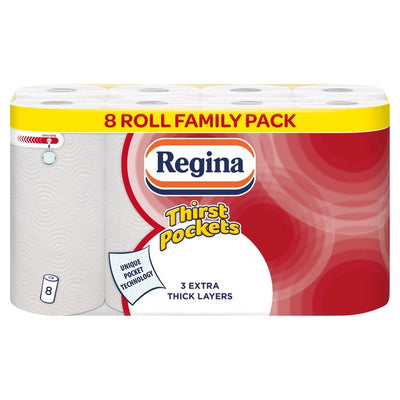M&S Regina Thirst Pockets Kitchen Towel Rolls 8 Rolls- Buy online at McGrocer