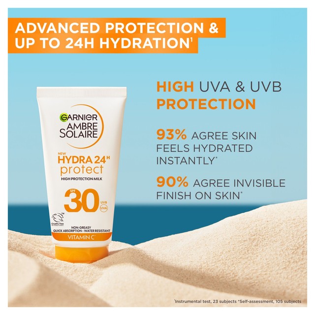 Garnier Ambre Solaire Hydra24 travel size sunscreen SPF30 - British product