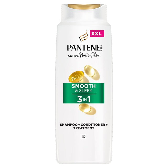 Pantene Smooth & Sleek 3 in 1 shampoo 600ml, imported from the UK