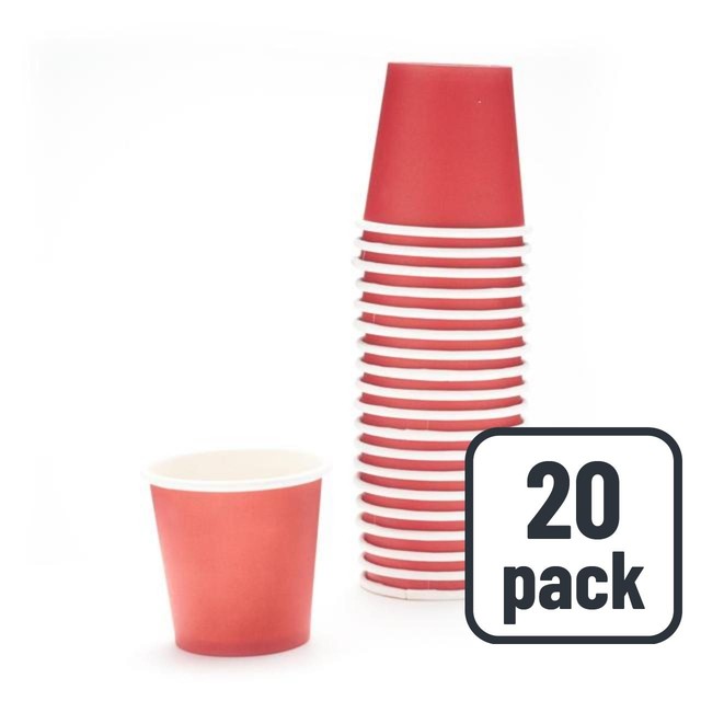 Duni small red paper shot cups 20 per pack (British brand)
