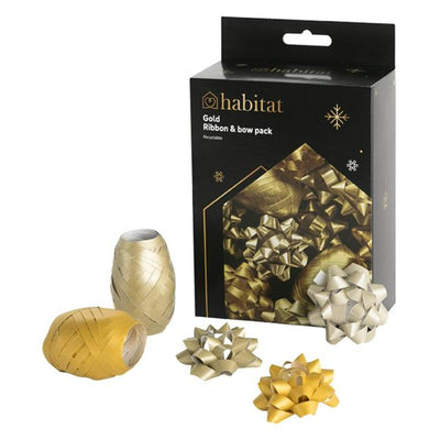 Sainsburys Sainsburys Home Ribbon Bow Pack Gold- Buy online at McGrocer