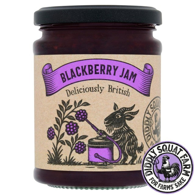 Diddly Squat Farm blackberry jam jar (British brand)