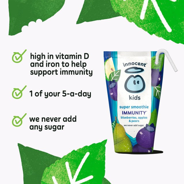 Innocent Kids Blueberries Apples Pears Smoothies 4x150ml, UK version