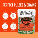 Merchant Gourmet Tomatoey Lentils 250g, imported from the UK
