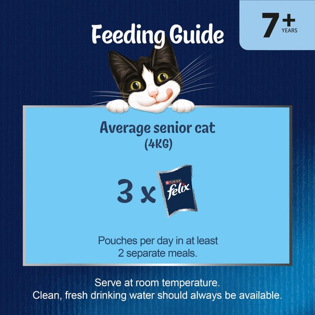 Felix Senior cat food fish jelly pouches 12x85g - British product