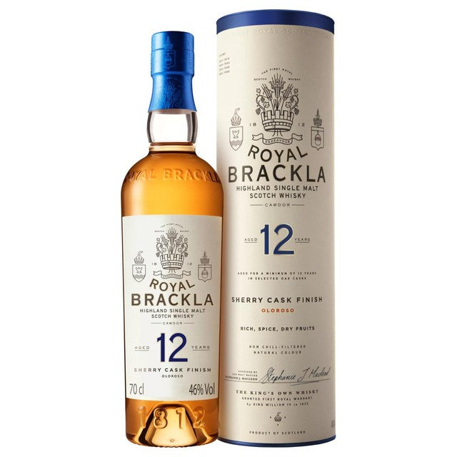 Royal Brackla 12 Year Old Single Malt Scotch Whisky 70cl, imported from the UK