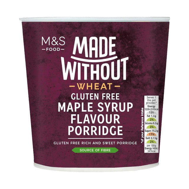 M&S maple syrup flavour porridge pot 70g, imported from the UK