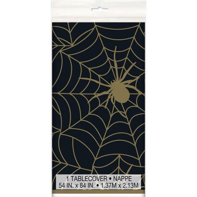 Halloween spider web table cover by Unique Party, 54 x 84, UK version.