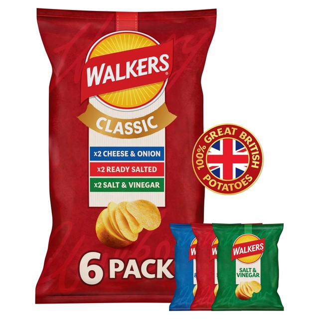 Walkers Classic Variety Chips 6er-Pack Multipackung (britische Marke)