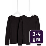 M&S Heatgen Thermal Tops Black 2pk 3-4 Years, imported from the UK