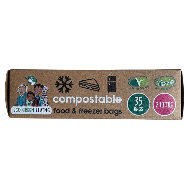 Eco Green Living Certified Compostable Freezer Bags 2L - British product