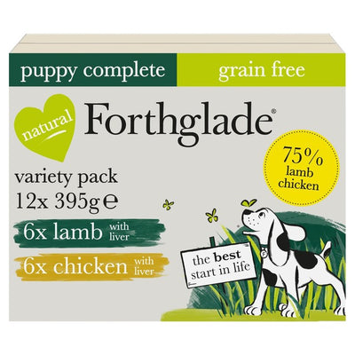 M&S Forthglade Puppy Natural Wet Dog Food Variety Pack 2-12 months 12 x 395g- Buy online at McGrocer