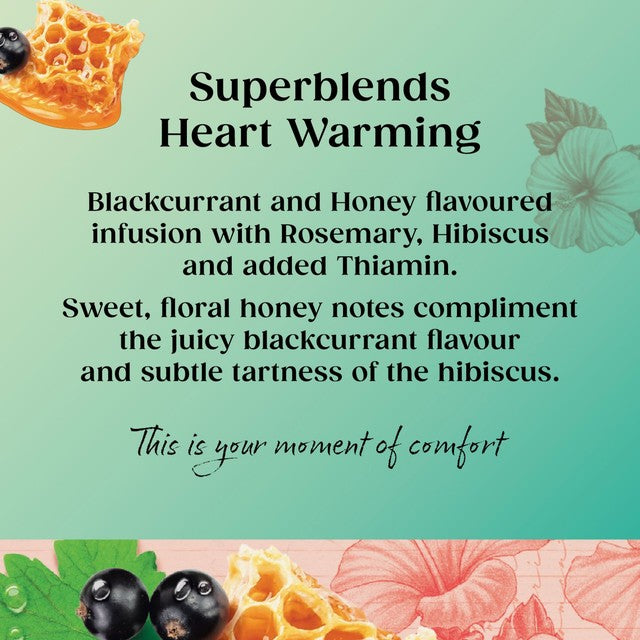 Twinings Superblends Heartea blackcurrant rosemary honey herbal tea 20 tea bags (British brand)